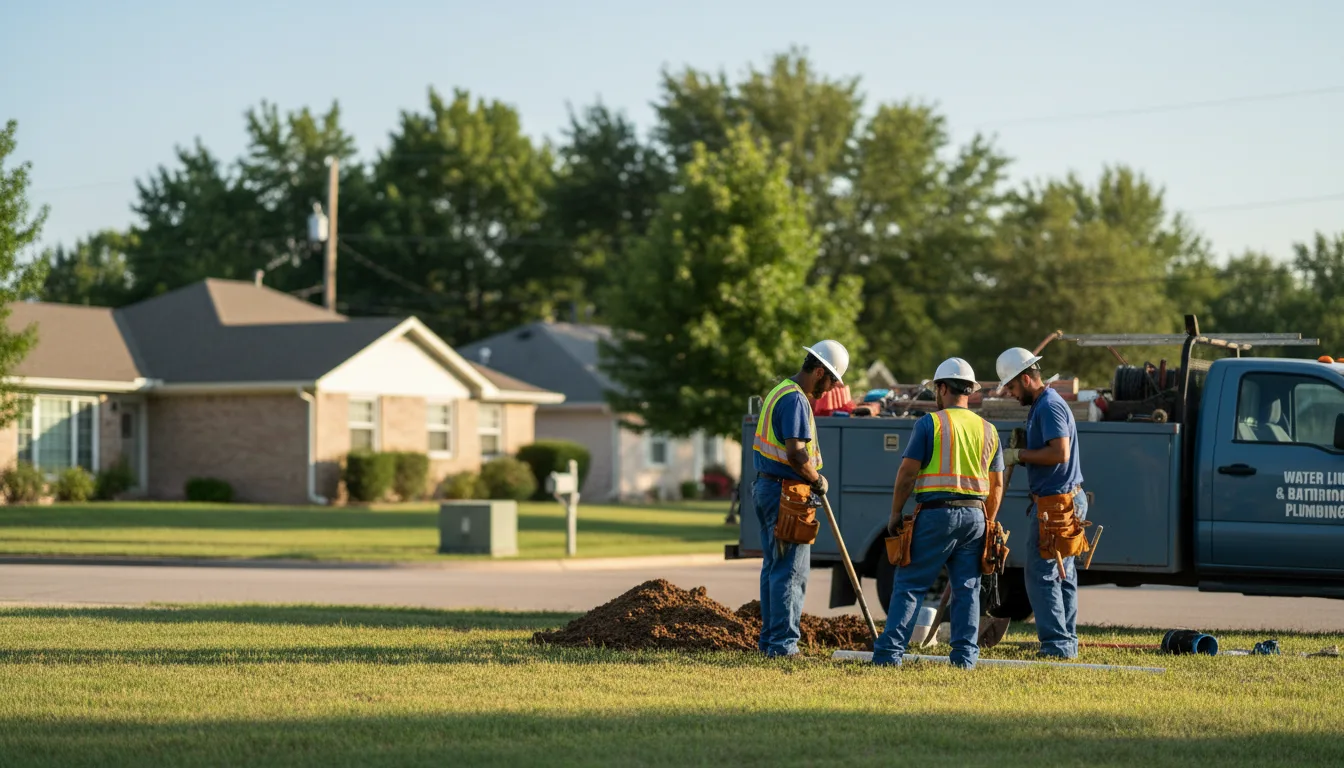 Residential water line and bathroom plumbing service in Blackwell, TX